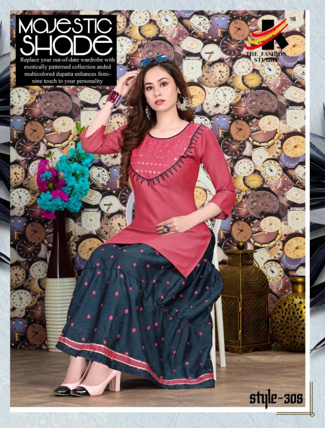 The Fashion Studio Classic 1  Rayon Skirt With Embroidery Work Premium Latest Fancy Designer Kurti With Skirt Collection